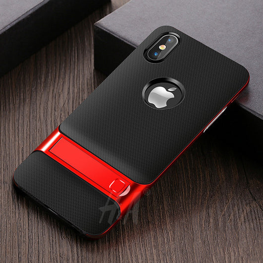 Flip Kickstand Shock Proof Back Cover For iPhone X by H&A