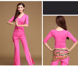 Modern Style V2 - Open Belly Top, Belt, And Pants Dance Set